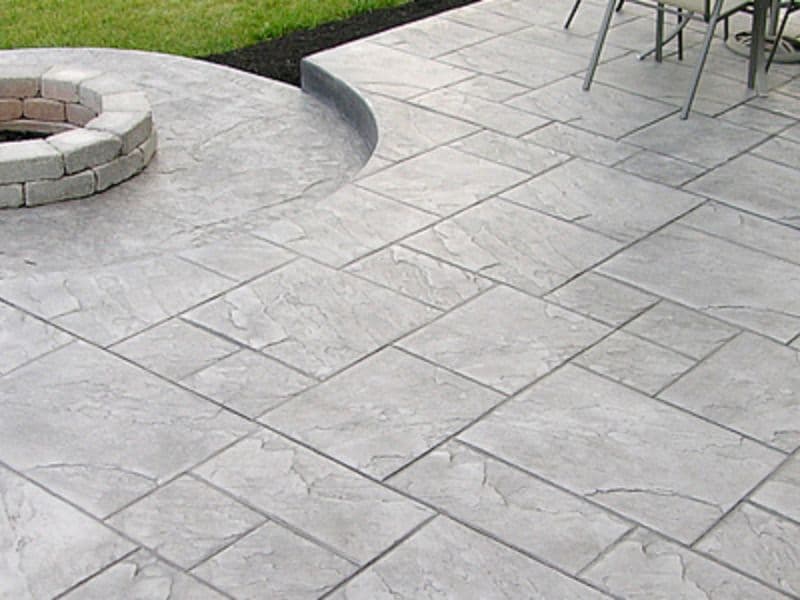 Stamped Concrete Outdoor Hardscape Design - Natural Stone Look