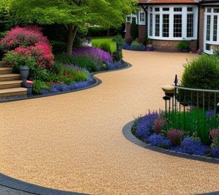 Resin bound flooring for driveways patios walkways in Riyadh offering practical charm and durability for exterior applications